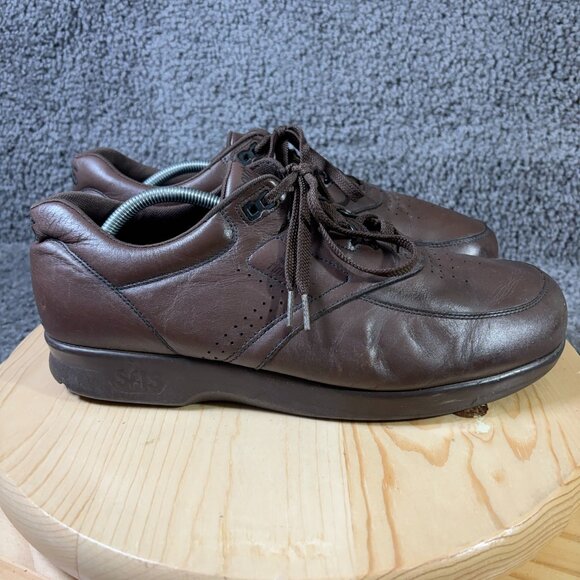 SAS Time Out Oxford Shoe Mens Size 12 Wide Brown Leather Comfort Made in USA - Picture 3 of 8